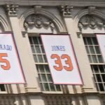 Right here’s how Metropolis Corridor combined up Patrick Ewing’s retired quantity throughout Knicks parade – NBC New York